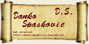 Danko Spasković vizit kartica